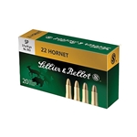 SELLIER & BELLOT RILFE AMMUNITION 20rd box 22hornet 45gr