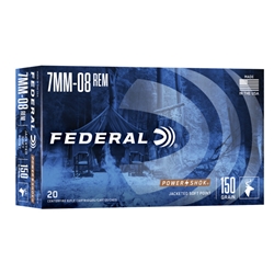 FEDERAL POWER SHOK 7mm-08 150gr JSP 20rd/box