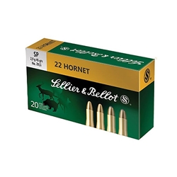 SELLIER & BELLOT RILFE AMMUNITION 20rd box 22hornet 45gr